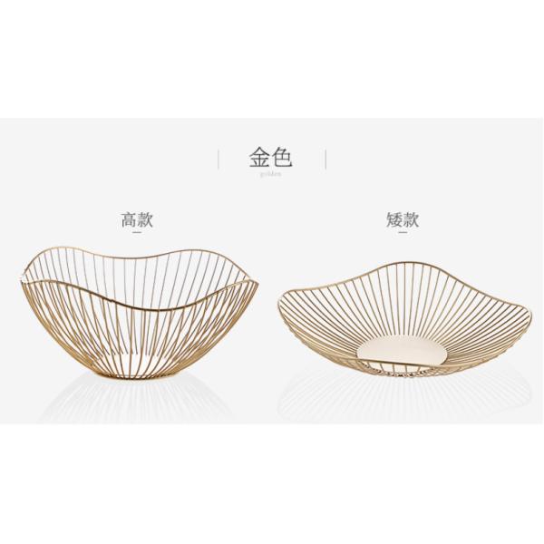Wear Resistant Metal Wire Fruit Basket , Irregular Modern Stainless Steel Fruit Bowl