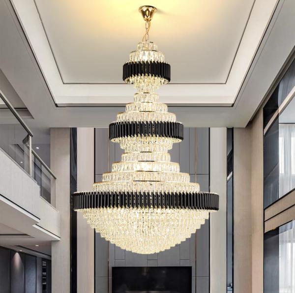 JYLIGHTING Post-Modern Light Luxury Villa Banquet Hall Hotel Lobby Crystal Chandelier Crystal Pendant Light