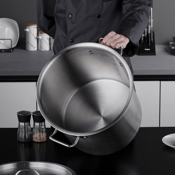 Hot Fashion Silver Heavy Duty Cooking Pot Cookware Pots Soup Pot Stainless Steel Cooking Stock Bucket With Stainless Steel Lid