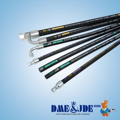 Oil Resistant Hydraulic Hose And Assemblies High Pressure With Fittings