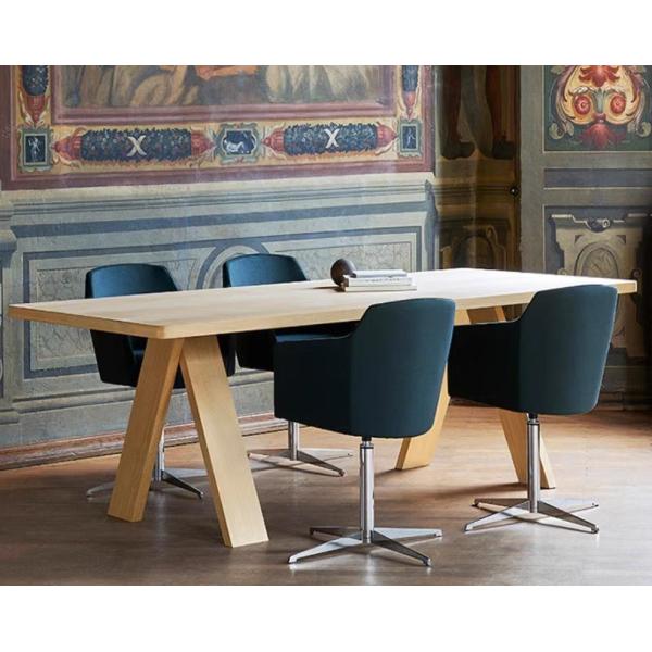 Wooden Pine Wood Table Set for Modern Executive Office Dining in Luxury Sturdy Style