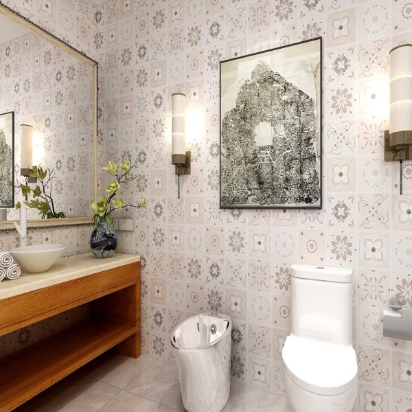 Self Adhesive Tile Wallpaper Waterproof Tile Pattern Wallpaper For Kitchen wall sticker