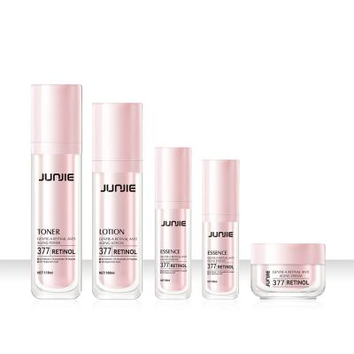 30g 50g Cream Double Walled Cosmetic Jar and Pink Lotion Spray Bottle Set Luxury Acrylic Packaging with Screen Printing