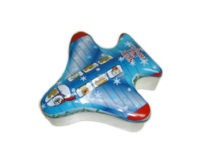 Plane Shape Cartoon Metal Box For Candy Gift Packing Customized Logo Acceptable