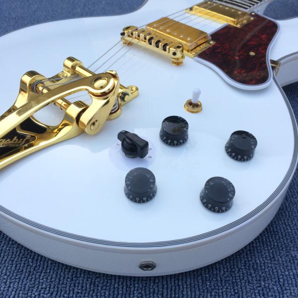 High quality hollow body jazz electric guitar,The White Guitar, the real abalone mother inlaid with the finger plate