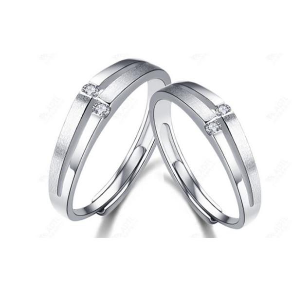 High quality 925 sterling silver rings diamond couple rings