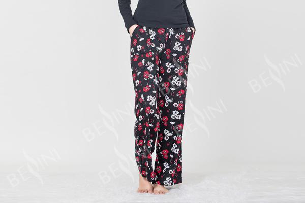 Black Women'S Nightgown Sets , Women'S 2 Piece Pajamas Sets  Lace Trimed