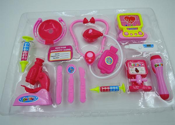 Role Play Medical Kit Playset Doctor Set Toys For Kids Pink Blue Colors 13 Pcs