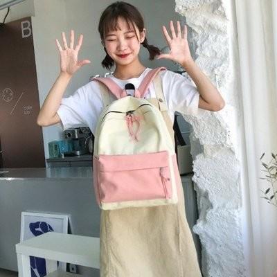 Japanese girls' academic style, mori literature and art backpack, simple canvas bag, leisure travel backpack