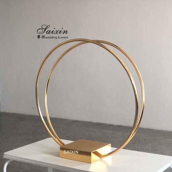 ZT-354 New wedding centerpieces gold metal round arch flower stand for event decor equipment