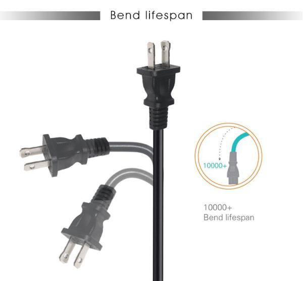 18AWG NEMA 1-15P to C7 US 2 Prong Power Cord