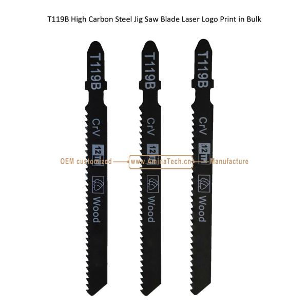 T119B Carbon Jig Saw Blade Laser Logo Print in Bulk size:92mmX8x12T, Cutting Wood,Reciprocating