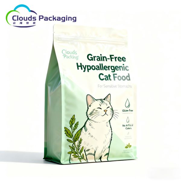 Custom Printing Baby Pet Food Bags Cat Food Standing Flat Bottom Pouch