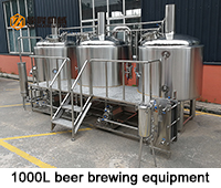 1000 L SS Micro Beer Brewing Equipment High Efficiency CE Certification