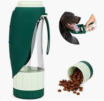 Dog Water Bottle for Walking, Pet Water Dispenser Feeder Container Portable with Drinking Cup Bowl Outdoor Hikin