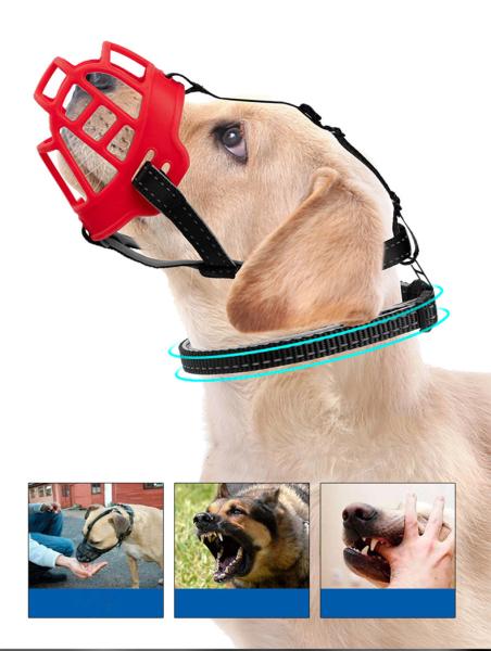 Tampa respirável da boca do cão do focinho da cesta do silicone do focinho do cão com as correias ajustáveis para dia e noite Anti-morder