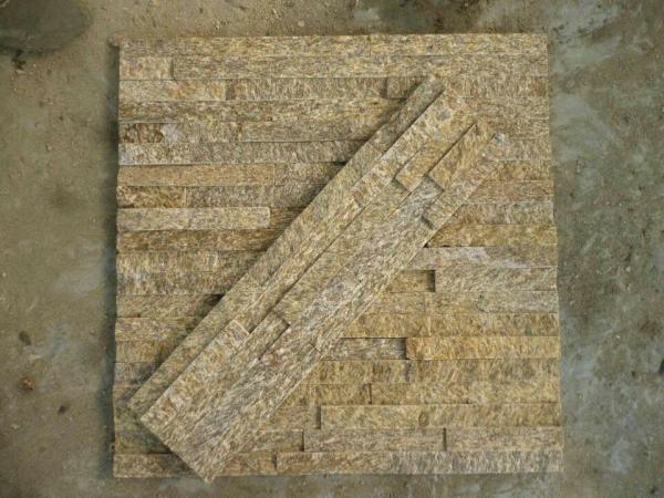 Exterior Decoration Quartzite Stone Veneer Quartzite Natural Stone Yellow Color
