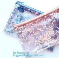 Le sac cosmétique de fermeture éclair/composent/articles de toilette/trousse de toilette, polyester composent le sac cosmétique de voyage de sac de lavage avec la tirette de deux glisseurs