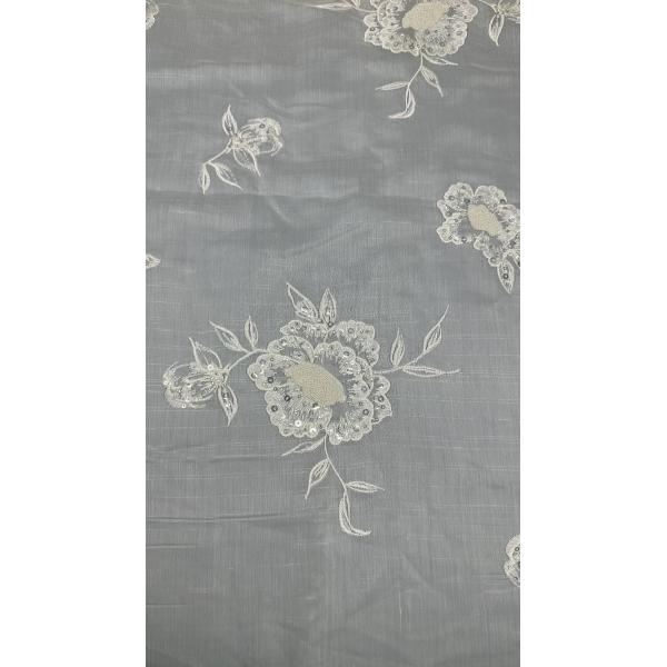 3D Floral Tulle Mesh Fabric Breathe Mesh Lace Fabric Leafy Sequin Fabric