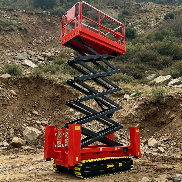 CE Certified Hydraulic Scissors Lift Platform 50 Ft Auto Leveling 320Kg