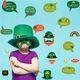 CMYK Home Decorations Adhesive Paper Stickers Holiday Party Hat 3d Pvc Wall Sticker
