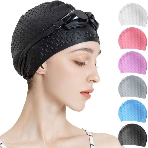 Stylish Men And Women Swimming Caps With Custom Small Logo Waterproof Feature