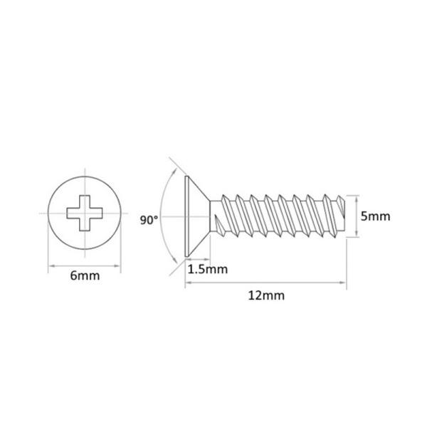 Flat Head Phillips Preto Para Ventilador de Computador Portátil