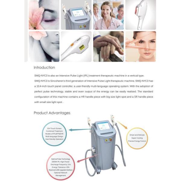 Máquina sin dolor del retiro del pelo del OPT SHR IPL, máquina permanente del retiro del pelo