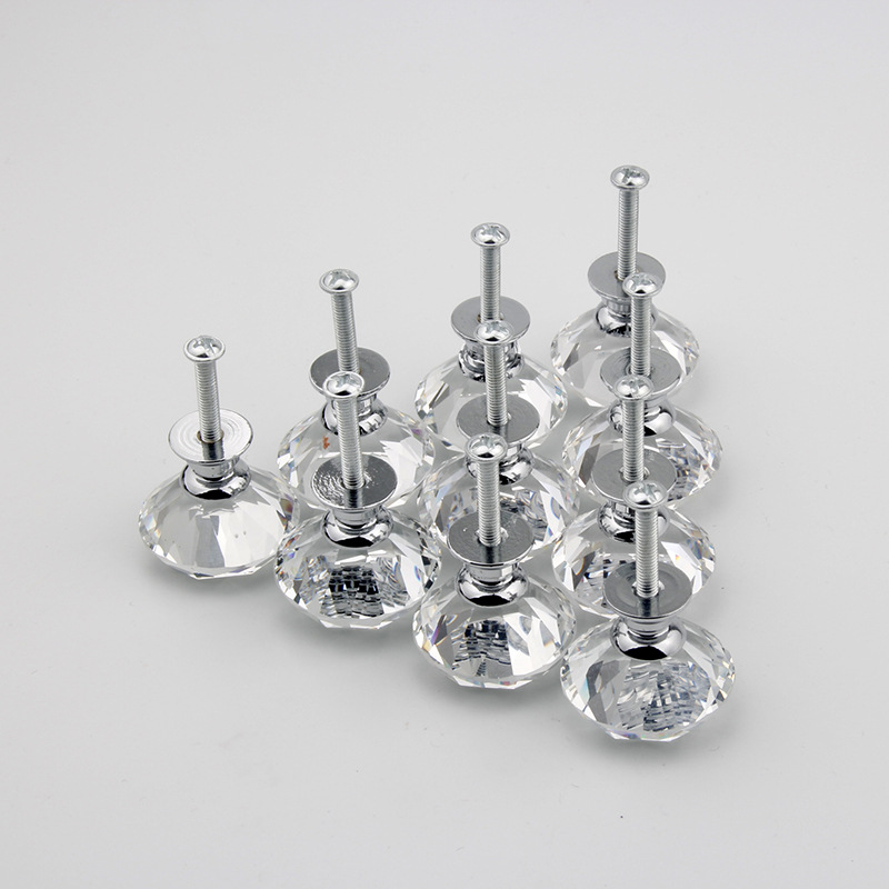 Racyle Crystal Knobs Drawer Knob  Furniture High Transparency Diamond Glass Drawer Knobs