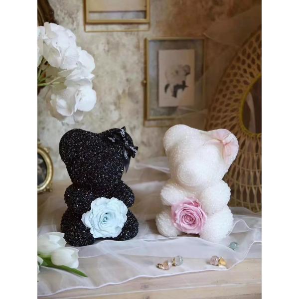 New Arrival Christmas Gift Diamond Bear Preserved Rose Bear Valantine's day gift Christmas day gift