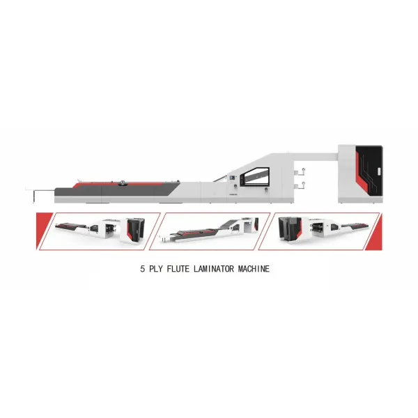 Automatic Flute Laminator Stacker Machine, 3-Ply or 5-Ply, Turnover Stacker, Straight output or Side output
