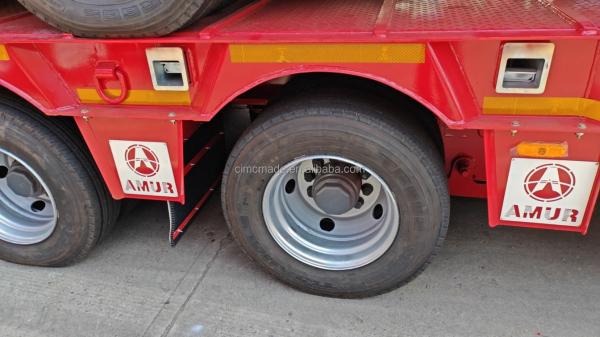 Air Suspension 100 Ton Container Transport Truck Semi Flatbed Trailer with Steel Body