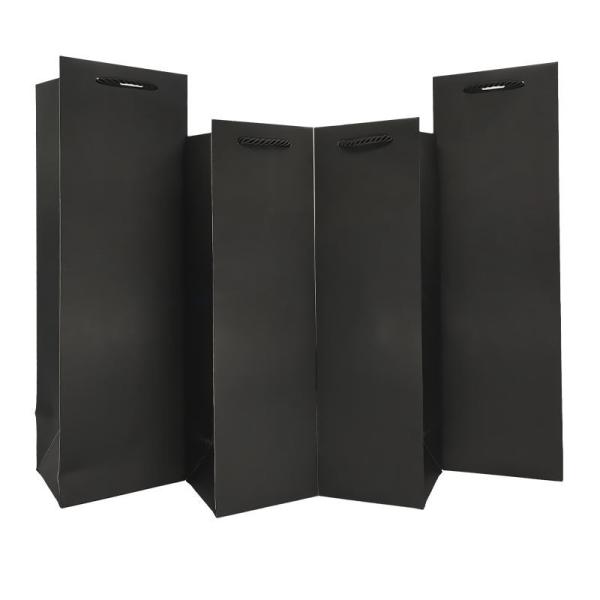 250gsm Stand Up Gusseted Paper Wine Bags Wine Bottle Bags Bulk