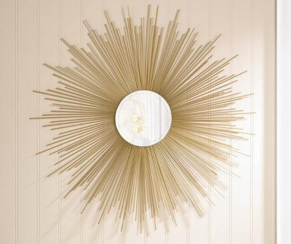 Mordern Wrought Iron Mirror Wall Decor , Wall Mount Metal Mirror Wall Art
