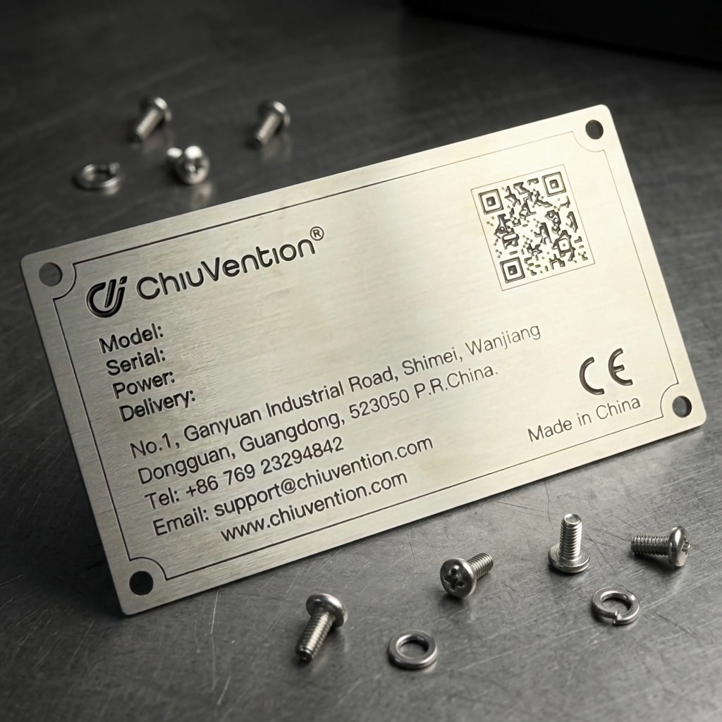 Custom Stainless‑Steel Etched & Filled‑Paint Equipment Metal Nameplate