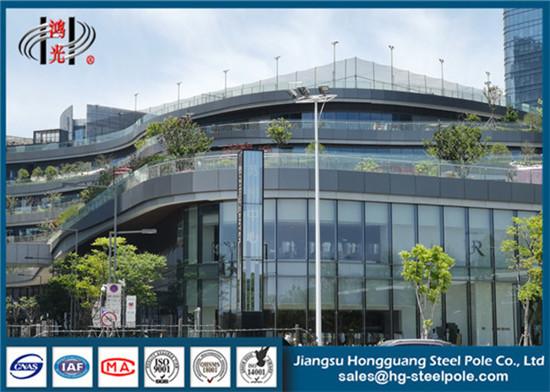 RAL Painted Conical High Mast Light Pole , Steel Electric Pole H25m Q235