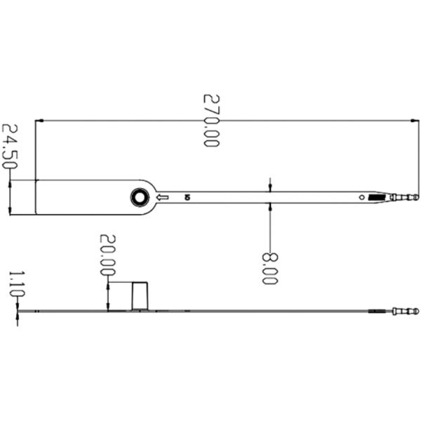 194 N Tensile Strength 270 mm PP and ABS Plastic Security Seal for Truck Container Padlock