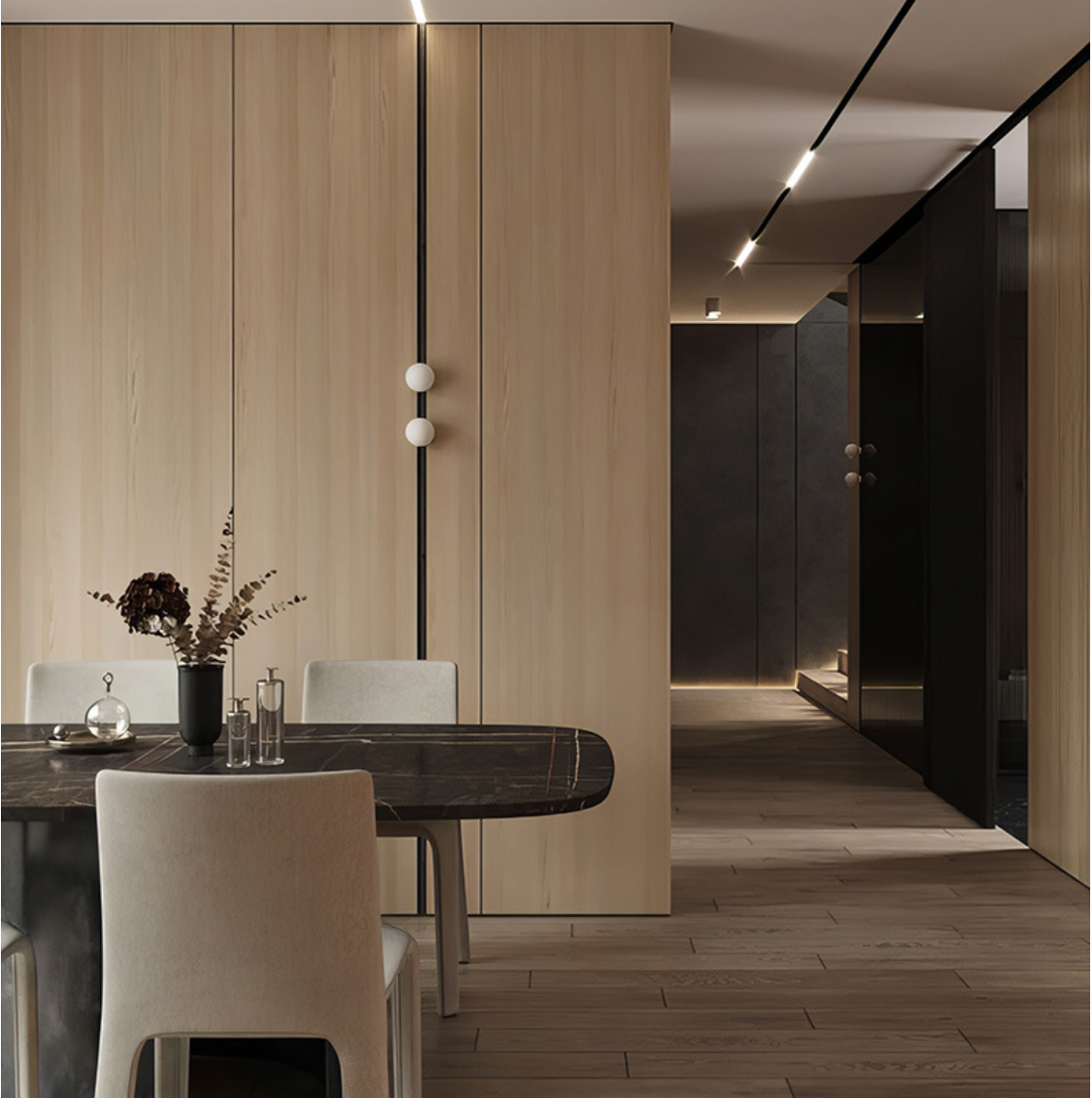 Interior Bamboo Fiber Wall Panels 0.4m  0.6m Marble Effect Bathroom Panels