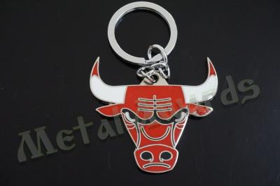 Bull Logo 2D Promotional Products Keychains , Travel Key Chain Shiny Silver Plating