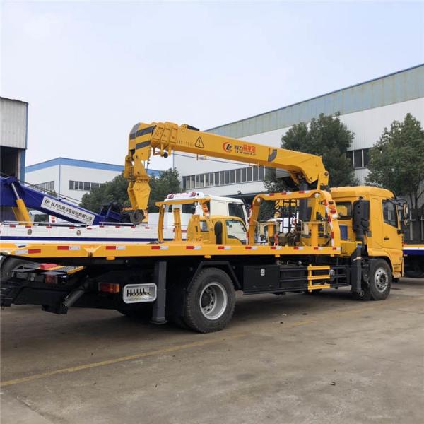 10 Ton Flatbed Truck Towing Car 4*2 / Flatbed Tow Truck With Crane