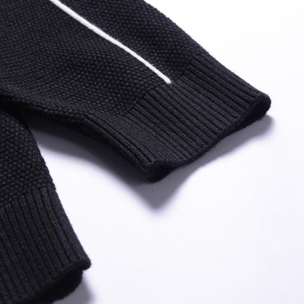 High Quality Black Knit Sweater Custom Men Clothing Knit Winter Man Zipper Sweater
