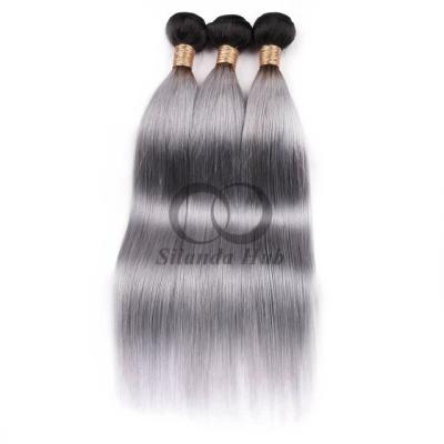 #T1B/Grey Straight Remy Human Hair Bundles Sew In Weave Bundles Brazilian Bundle Deals