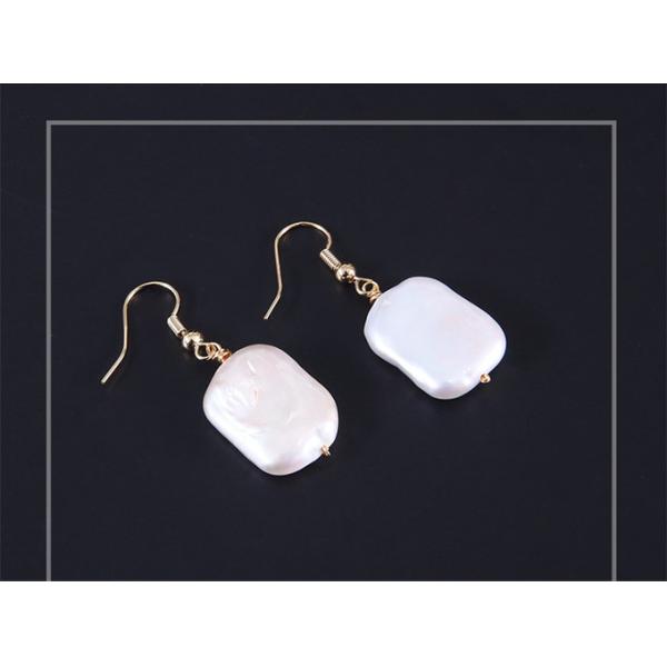 New Natural Baroque Pearl Stud Earrings Hand made Metallic Twist Braided Design Pearl Natural Baroque Pearl Earring