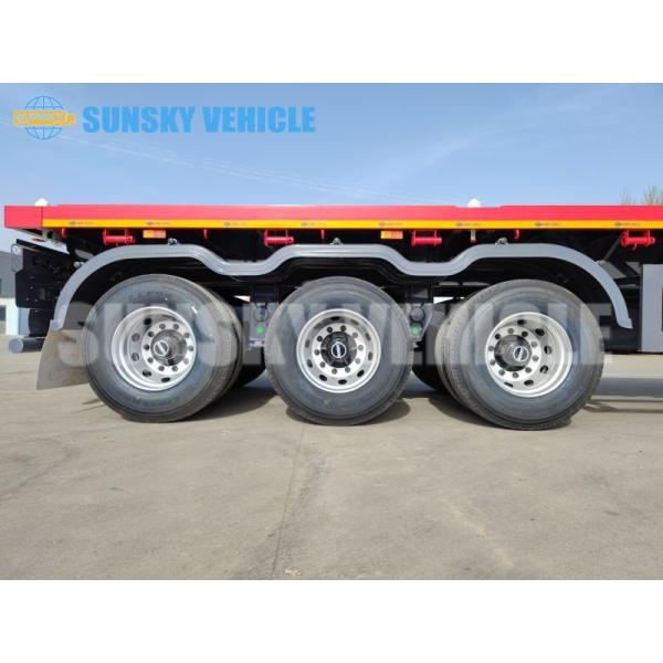 Tri-Axle Flat Deck Trailer 3 Axle 40 Ft Flatbed Trailer Flatbed Semi Trailer