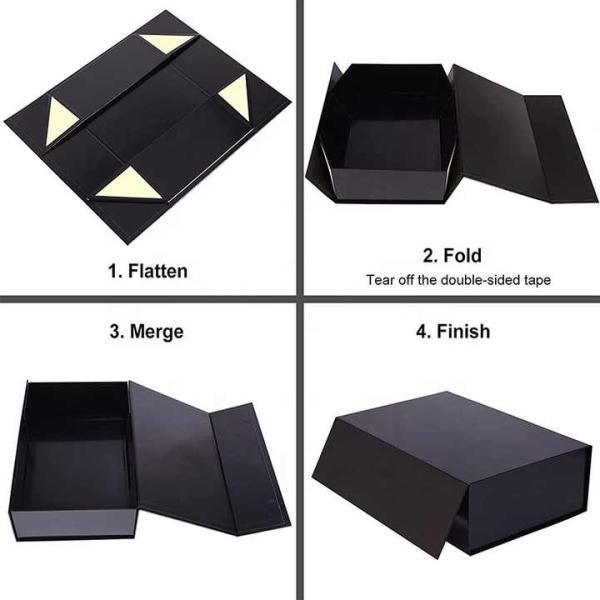 Оптовая продажа Подарки косметика Одежда Упаковка Черная Специальность Крокодильная кожа Магнитная складная коробка