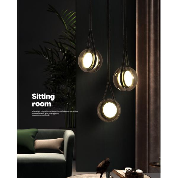 Nordic Modern Pendant Lights Glass Leather Belt Yo-yo Hanging Lamp(WH-GP-168)