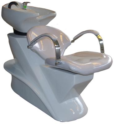 White Color Salon Shampoo Chairs Durable Ceramic Sink With Upholstered