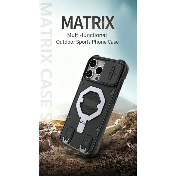 Rugged Outdoor Phone Case with Industrial-Grade Shockproof Protection, Magnetic Kickstand, and Lanyard Hole