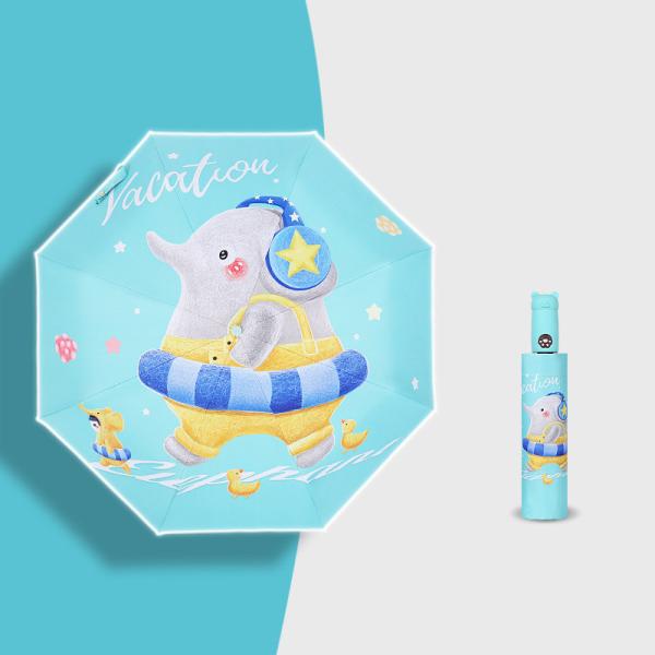 Adults Unique Pattern Self Fold Sun Rain Kids Umbrella with Rubber Coated Handle