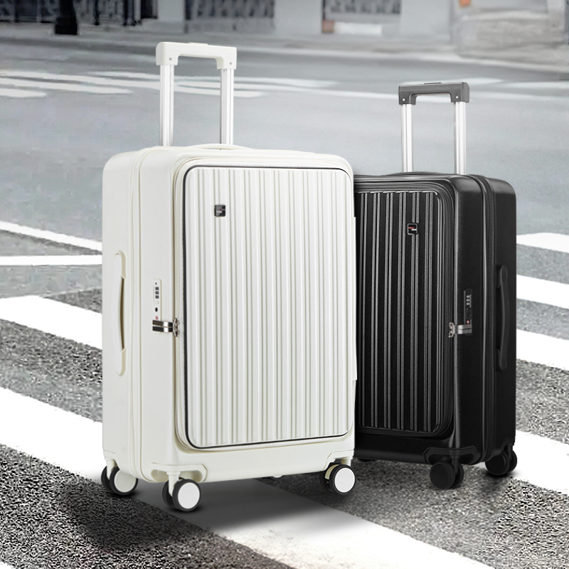 Unisex Hot Selling Front-Open Spinner Carry-On PC & ABS Explosion-Proof Zipper Aluminum Outdoor Travel Luggage Bag Packaging